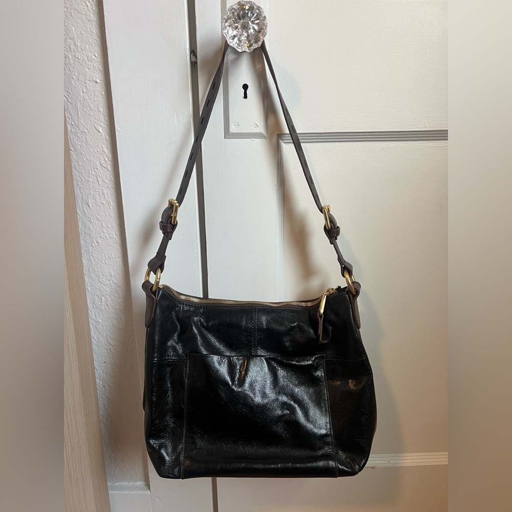 HOBO International Charlie Shoulder Bag, black/dark brown accents